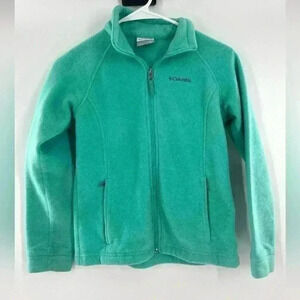 Columbia girls size medium mint green full zip jacket with pockets